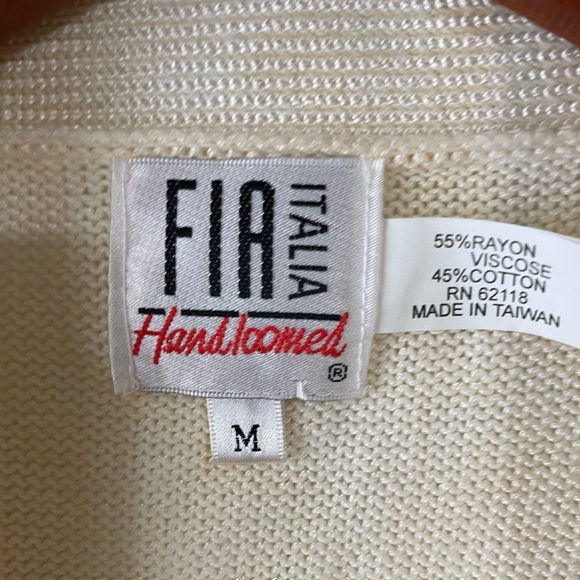 FIA ITALIA women's cardigan ivory, bow at waist SIZE M - Picture 13 of 17